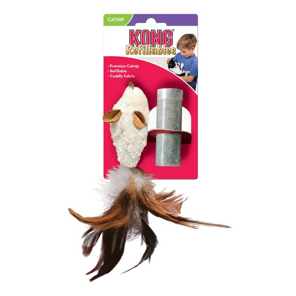 Kong Cat Refillable Feather Mouse with catnip