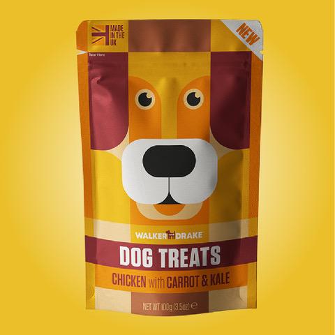 Walker and Drake Dog Treats - Chicken with Carrot & Kale, 100g